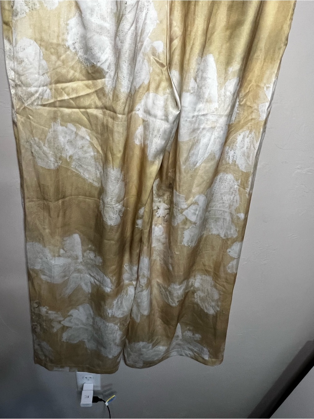 Commense NWT Semi Sheer Golden Romance Floral Print Wide Leg Palazzo Pants - Picture 9 of 12